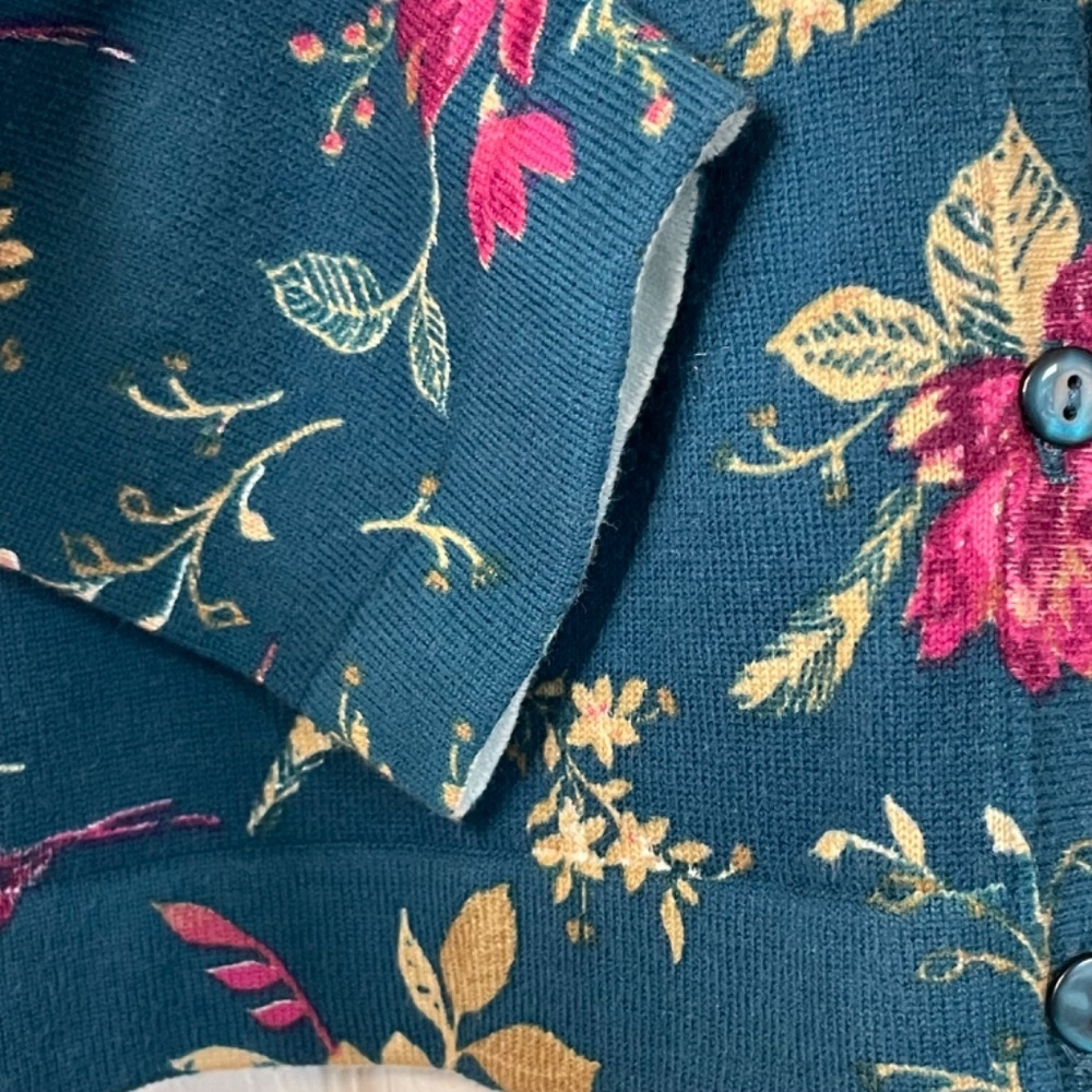 Appleseed's Women Button Front Cottagecore Garden Party Cotton Cardigan, Size XL - Picture 6 of 9